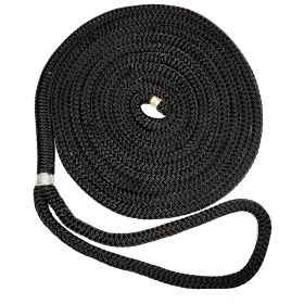 New England Ropes 3/8" Double Braid Dock Line - Black - 20&#39;