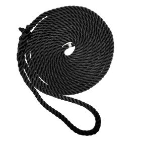 New England Ropes 3/8" Premium 3-Strand Dock Line - Black - 25&#39;