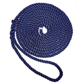 New England Ropes 3/8" Premium 3-Strand Dock Line - Navy Blue - 25&#39;