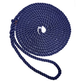 New England Ropes 1/2" Premium 3-Strand Dock Line - Navy Blue - 25&#39;