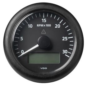 Veratron 3-3/8" (85MM) ViewLine Tachometer w/Multi-Function Display - 0 to 3000 RPM - Black Dial &amp; Bezel