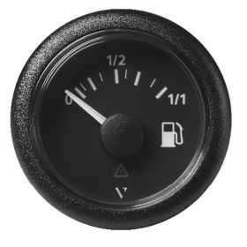 Veratron 52MM (2-1/16") ViewLine Fuel Level Gauge 0-1/1 - 3 to 180 OHM - Black Dial &amp; Round Bezel