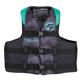 Full Throttle Adult Nylon Life Jacket - S/M - Aqua/Black