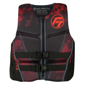 Full Throttle Men&#39;s Rapid-Dry Flex-Back Life Jacket - XL - Black/Red