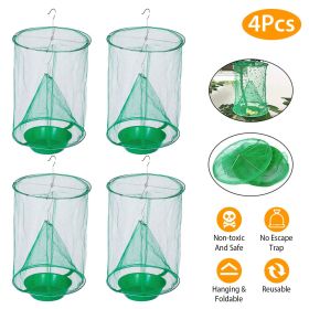 4 Set Ranch Fly Trap with Bait Trap Reusable Hanging Fly Catcher