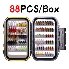 FLASH SALE---Kylebooker Fishing Dry Wet Flies Scud Nymph Midge Larvae Fishing Bait Box Trout Fishing Fly Hook Lures Carp Artificial Bait