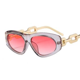 Women Sunglasses Fashion Cat Eye Sunglass Hollow Out Metal Legs Sun Glasses Retro UV400 Gradients Shades Luxury Designe Eyewear (Lens Color: gray pink)