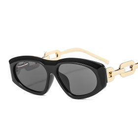 Women Sunglasses Fashion Cat Eye Sunglass Hollow Out Metal Legs Sun Glasses Retro UV400 Gradients Shades Luxury Designe Eyewear (Lens Color: black black)