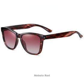 Women Polarized Sunglasses Square Eyeglasses Frames Men Sun Glasses Bohemian Bikini Military Camping Beach Sports Visor Eyewear (Lens Color: nebula red)