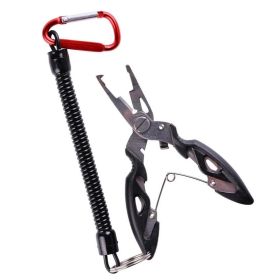 Multifunction Fishing Tools Accessories for Goods Winter Tackle Pliers Vise Knitting Flies Scissors 2021 Braid Set Fish Tongs (Color: red and black)