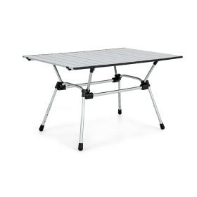 Adjustable Heavy-Duty Outdoor Folding Camping Table (Type: Camping Table, Color: Silver)