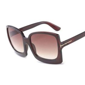 Fashion Cool Oversized Sunglasses Women Brand Designer Sun Glasses For (Lenses Color: Auburn)