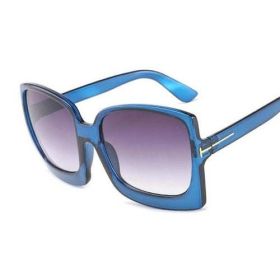 Fashion Cool Oversized Sunglasses Women Brand Designer Sun Glasses For (Lenses Color: Blue-gray)