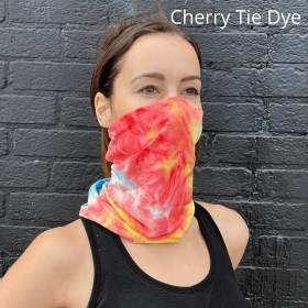 Sports Neck Gaiter Face Mask for Outdoor Activities (Color: Cherry Tie Dye)