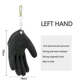 Fishing Gloves Anti-Slip Protect Hand from Puncture Scrapes Fisherman Professional Catch Fish Latex Hunting Gloves Left/Right (Color: Left2, Ships From: CN)